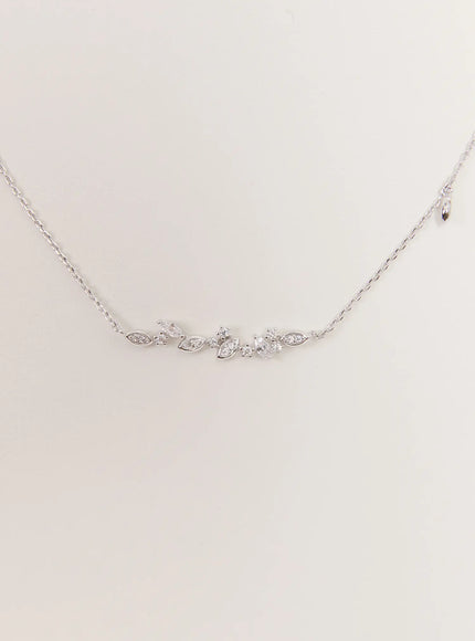acc-cubic-sprout-necklace-kc1008 / Silver