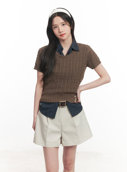 cable-knit-short-sleeve-sweater-ca510