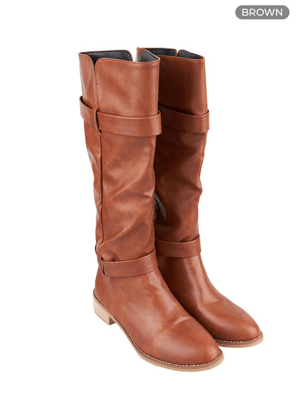 Modern Chic Strap Knee-High Boots CS412