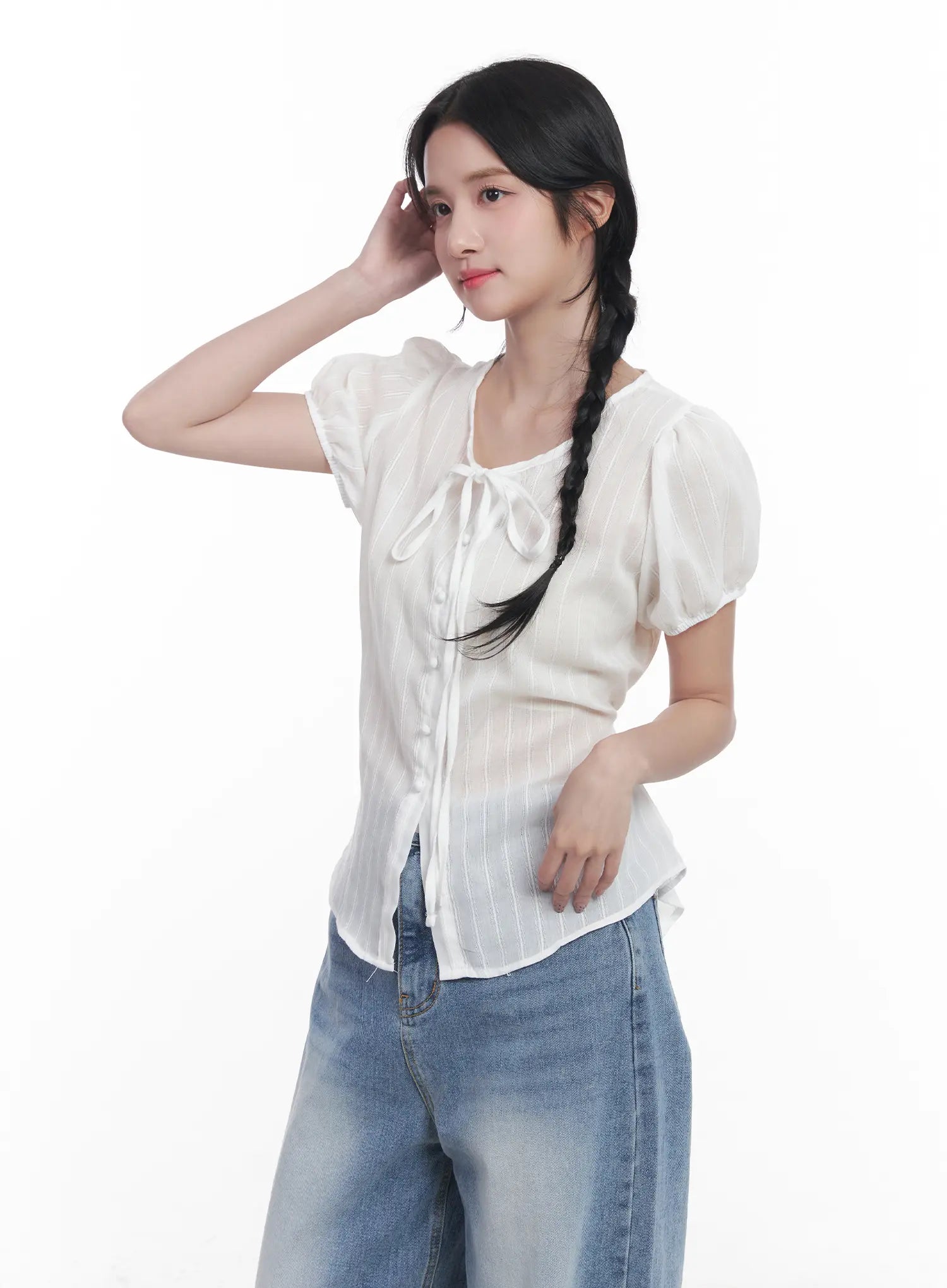 ribbon-short-sleeve-blouse-cu523