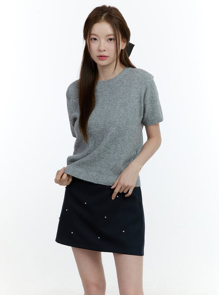 Basic Short Sleeve Sweater CF503