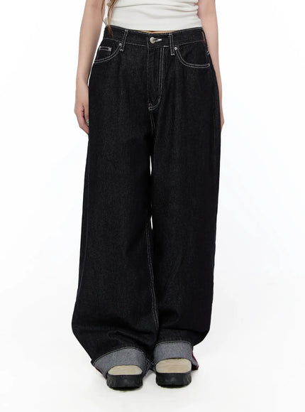 Aishlinn Wide Leg Roll-Up Jeans CA521