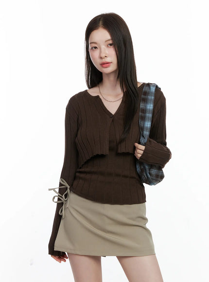knit-cardigan-cami-set-co503