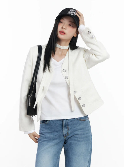 Elegant Scarf and Blazer Set CJ519