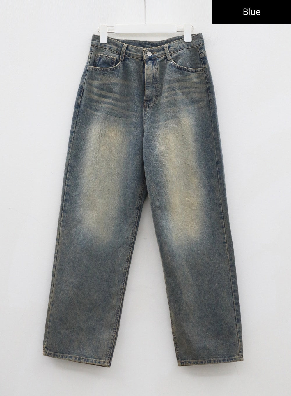 Vintage Wash Wide Leg Jeans CJ319 - Korean Women's Fashion