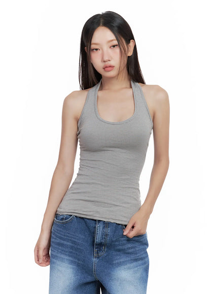 striped-slim-fit-halter-tank-top-cl509