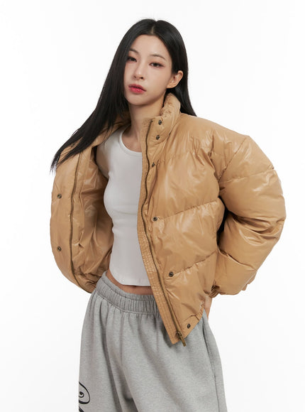 cozy-zip-up-puffer-jacket-cn416 / Beige