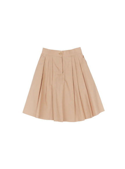 Pintuck A-Line Pleated Knee Length Skirt CG520