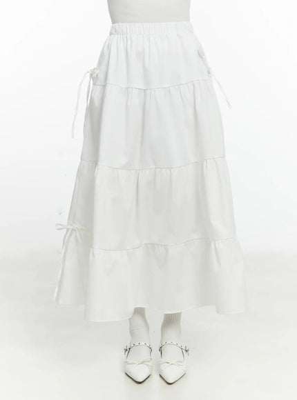 Elegant Ribbon Maxi Skirt F502