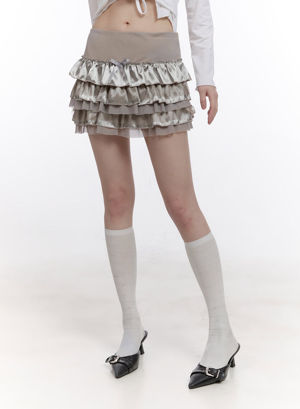 Ribbon Frilled Mini Skirt CF512