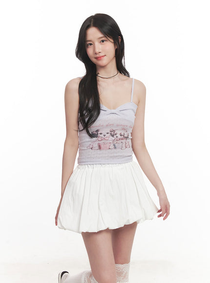 Ribbon Graphic Cropped Cami CA510