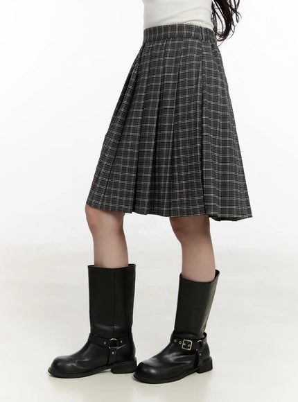 Plaid A-Line Midi Skirt CM510