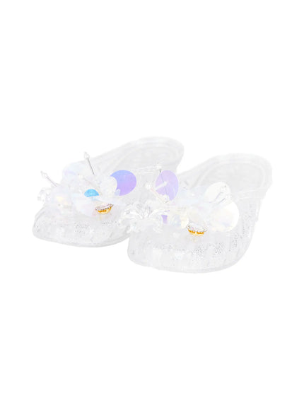 glitter-jelly-slip-ons-cy528 / Clear