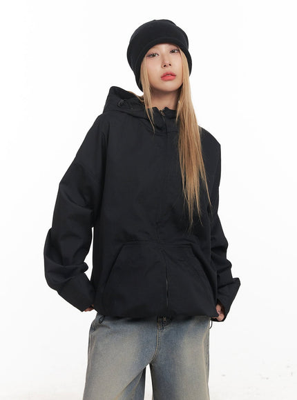 Essential Oversized Hooded Windbreaker Jacket CM506