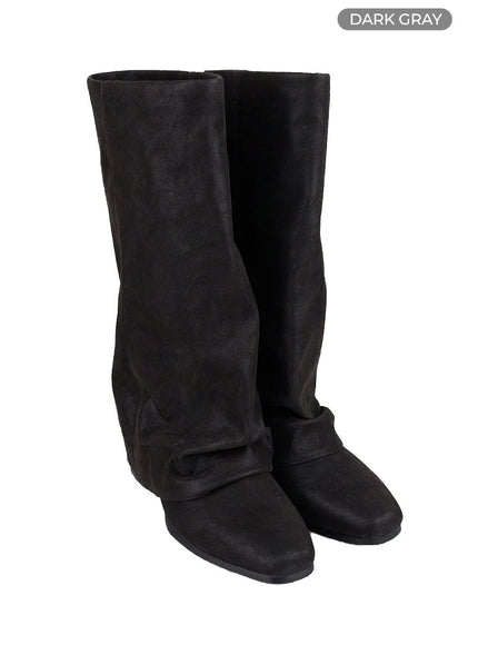 suede-long-boots-cs405 / Dark gray