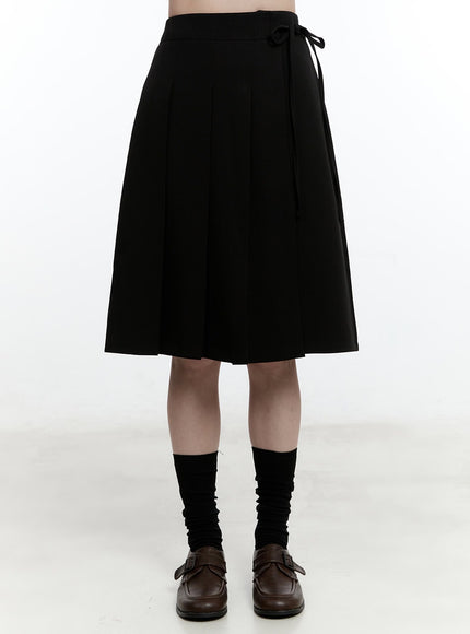 Pleated Wrap Midi Skirt CM521