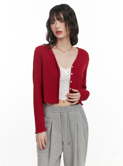 V-Neck Buttoned Crop Cardigan CJ528