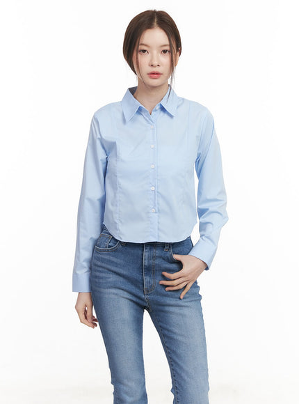 Essential Collared Crop Shirt CM511