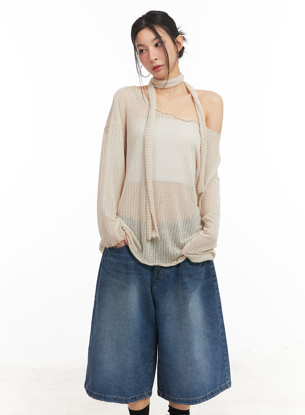 sheer-off-shoulder-top-with-scarf-set-cm503