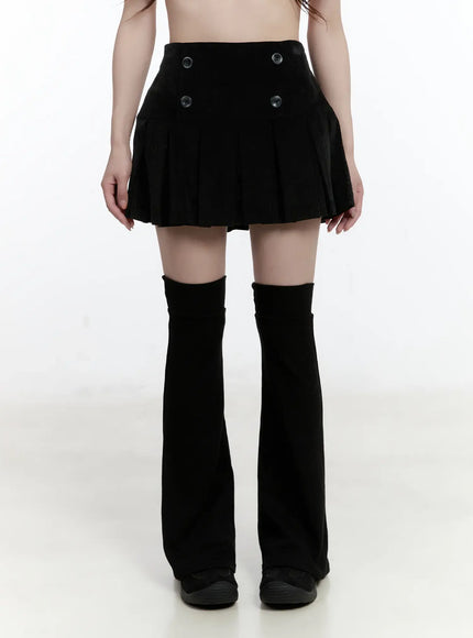 corduroy-button-pleated-mini-skirt-cn525