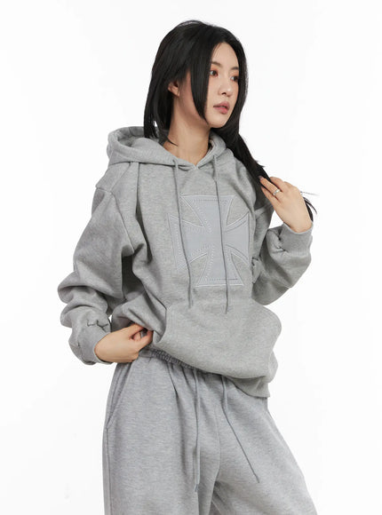 oversized-fleece-hoodie-cd505 / Gray
