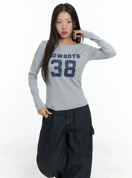 cowboys-graphic-long-sleeve-tee-cs503 / Gray