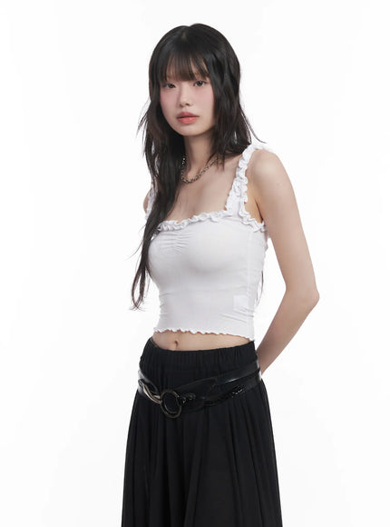 frill-cropped-tank-top-cu520 / White