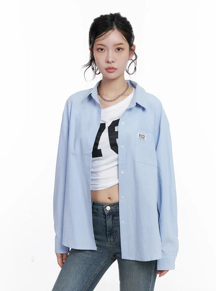 pocket-button-up-shirt-cs510 / Light blue