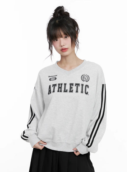 athletic-v-neck-sweatshirt-cg515 / Light gray