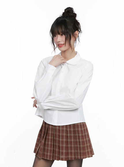 classic-round-button-up-shirt-cg518 / White