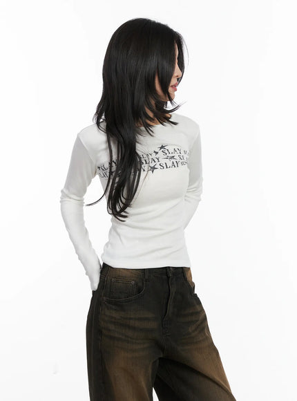 Trendy Graphic Long Sleeve Tee CD508
