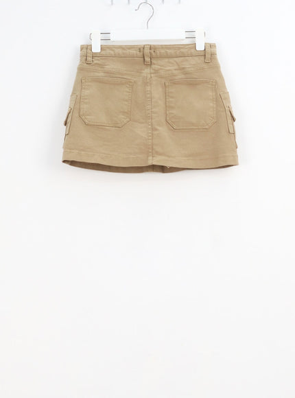 Mid-Rise Cargo Mini Skirt CA313