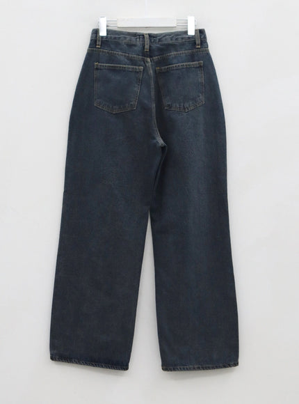 Retro Stitching Wide Denim Pants CO21