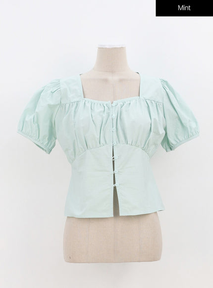 Puff Sleeve Button Blouse OA317