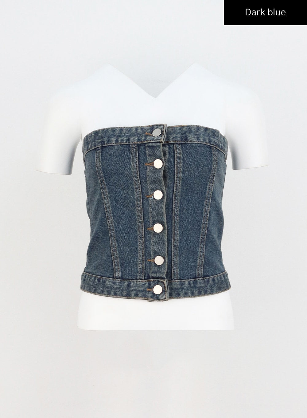 denim-button-tube-top-cy323