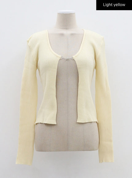 Ribbed Knit Cardigan CM303