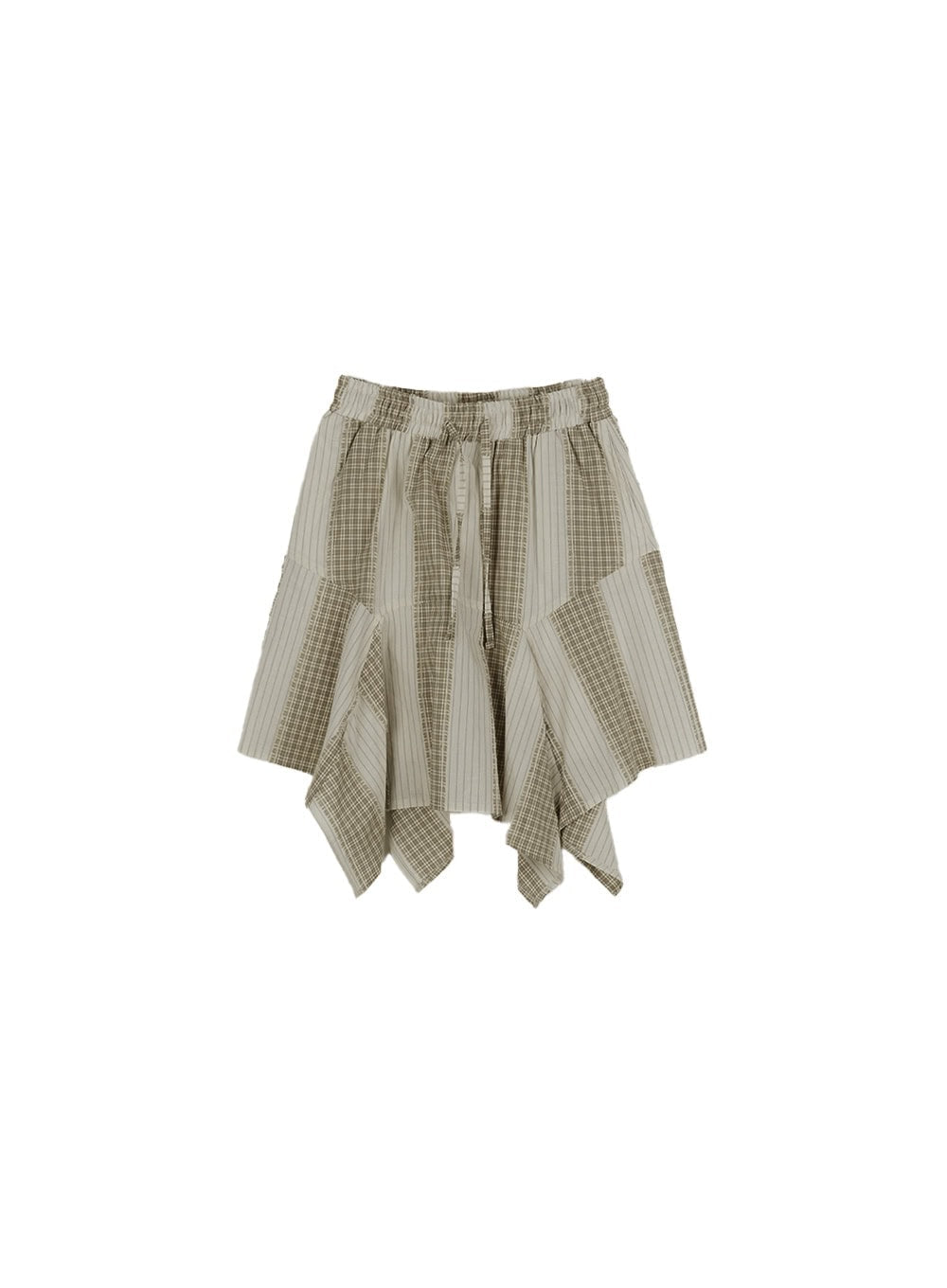 Ruffle Stripe Midi Handkerchief Skirt CA508