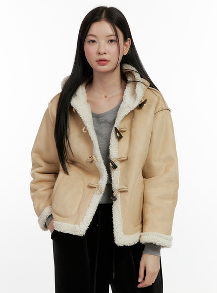 hooded-mustang-jacket-on408 / Beige