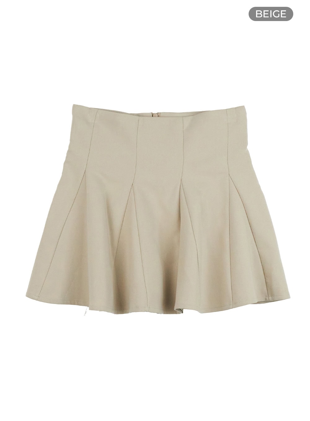 high-waist-flare-mini-skirt-og429 / Beige