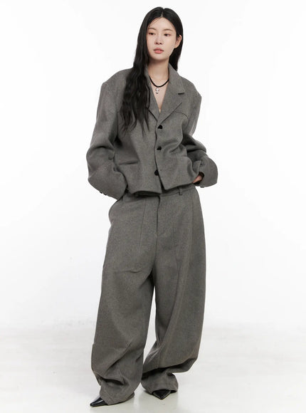 oversized-crop-blazer-cn513 / Beige