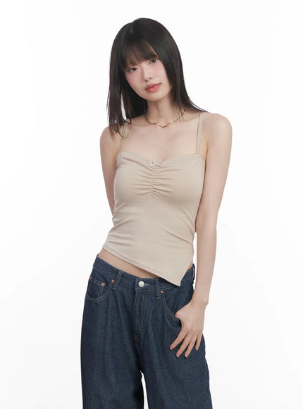 asymmetric-sweetheart-cami-top-cu518 / Beige