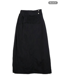 bowknot-windbreaker-maxi-skirt-cy407 / Black