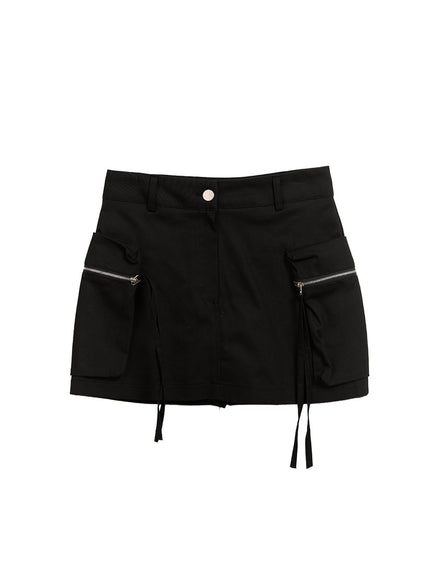 cargo-string-mini-skirt-cf506 / Black