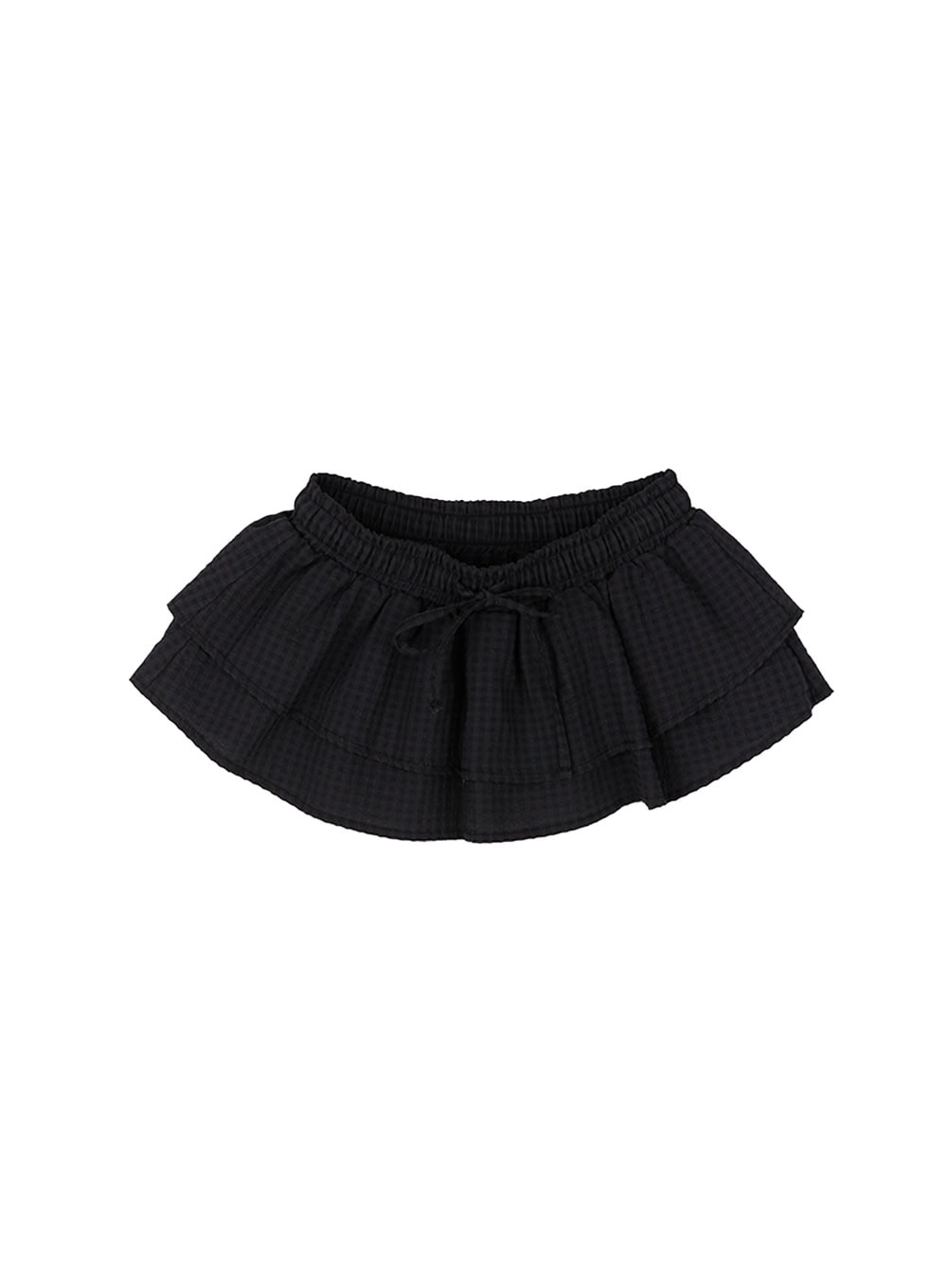 ruffle-layered-mini-skirt-cu502 / Black