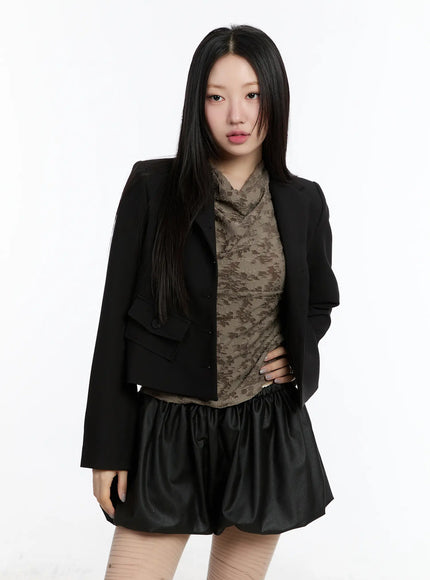 cropped-pocket-blazer-cm511 / Black