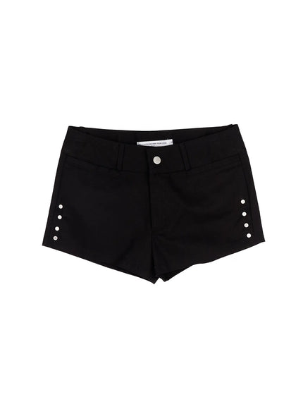 studded-cotton-shorts-ca502 / Black