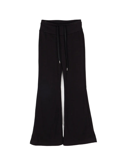 high-waisted-bootcut-lounge-pants-cy518 / Black