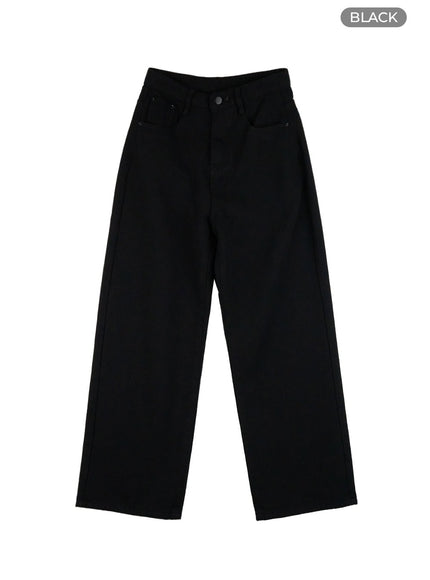 tailored-fit-solid-cotton-pants-os411 / Black