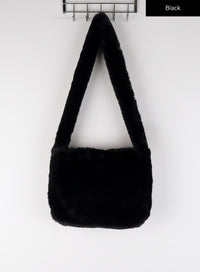 faux-fur-crossbody-tote-bag-cd328 / Black