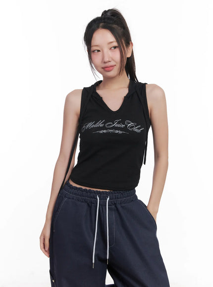 graphic-hooded-tank-top-cu517 / Black